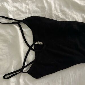 Black Ribbed Tank Top